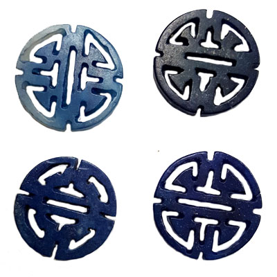 JADE SMALL PENDANT LUCKY SIGN 28MM GREEN(4 PCS)